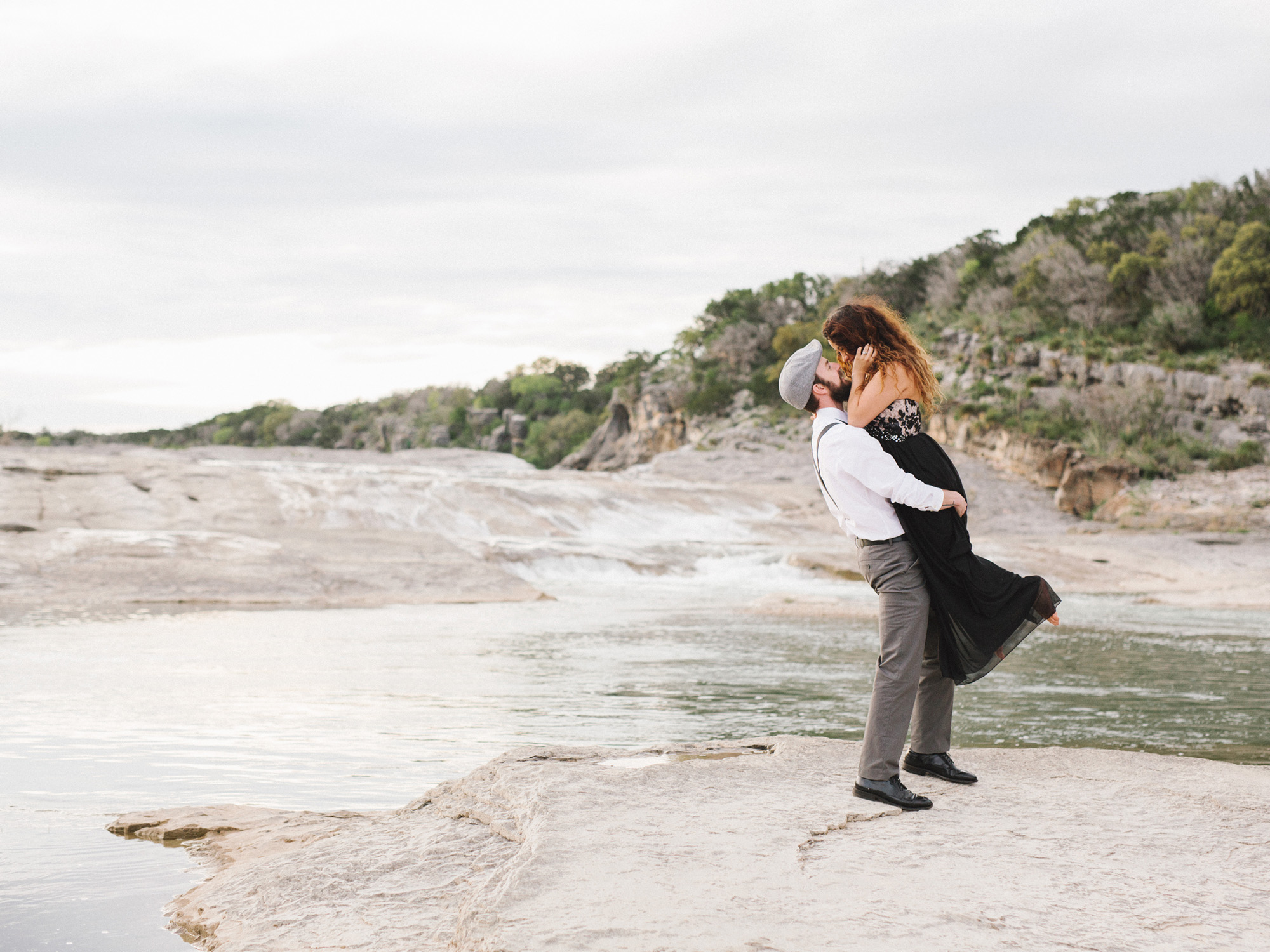 Fine art anniversary session captured at Pedernales Falls State Park by Dallas photographer Tenth & Grace.
