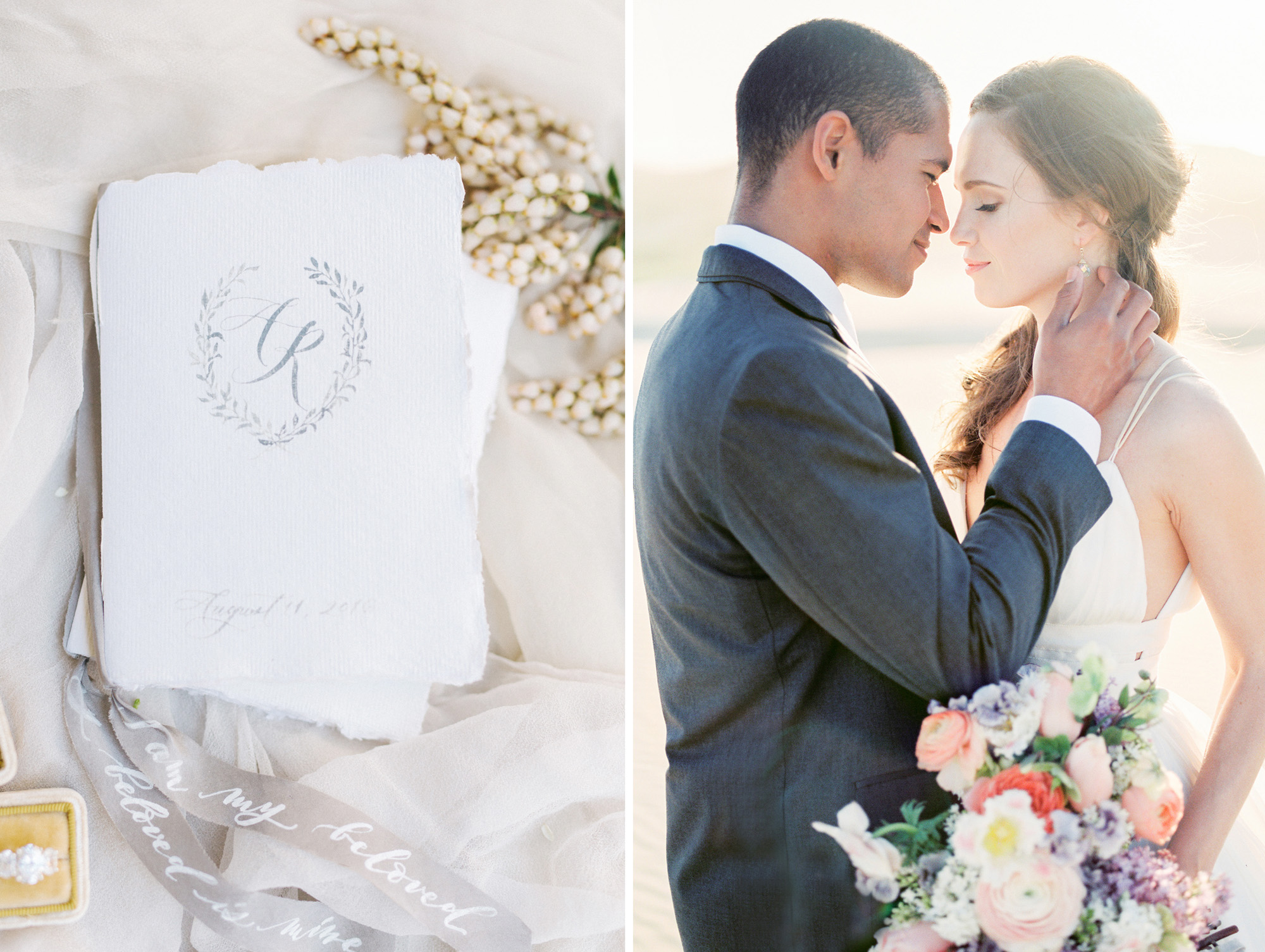 Sand dunes elopement inspiration from Santa Barbara wedding photographer Tenth & Grace.