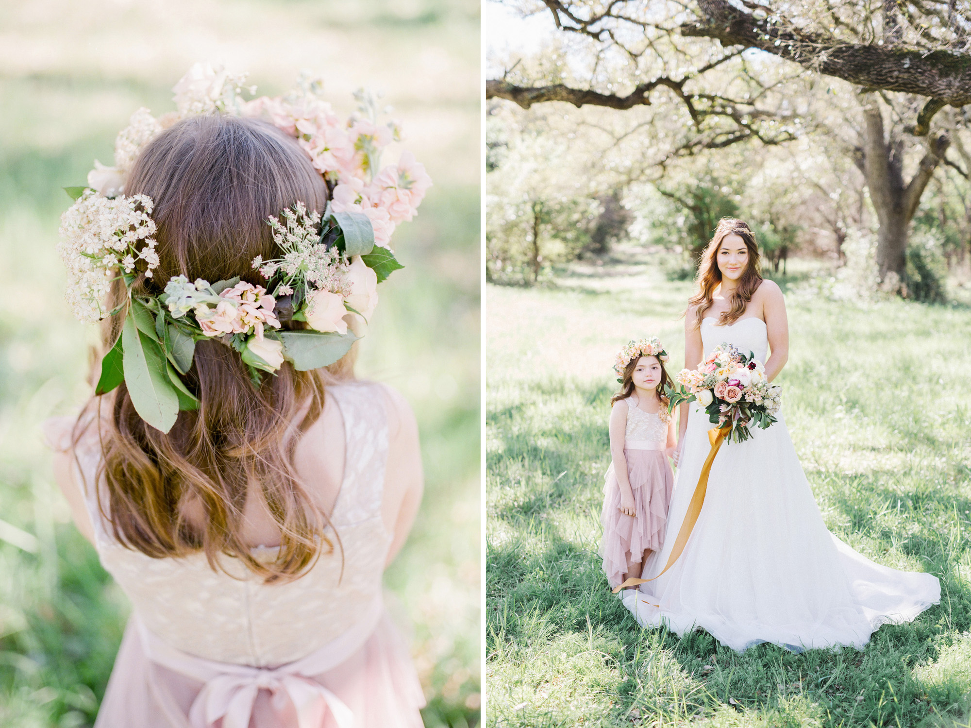 Flower girl at a Dallas wedding by DFW wedding photographer Tenth & Grace.