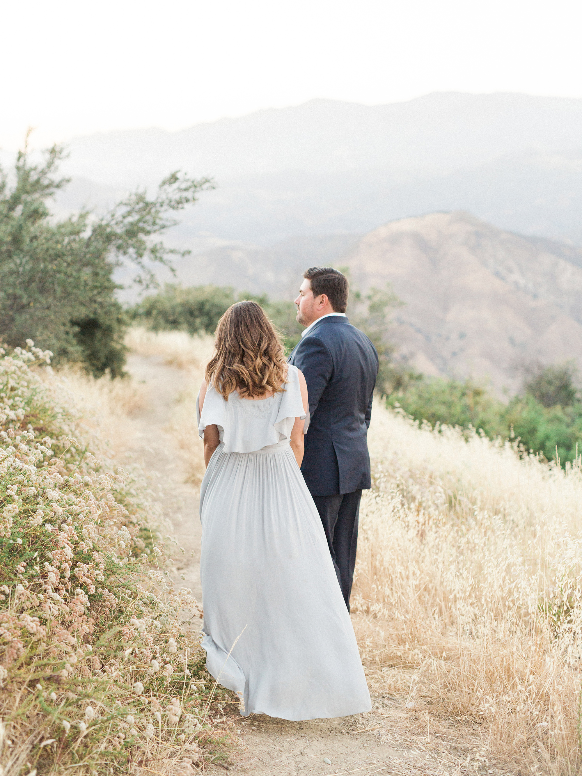 Strolling through the fields around Knapp's Castle in Santa Barbara.