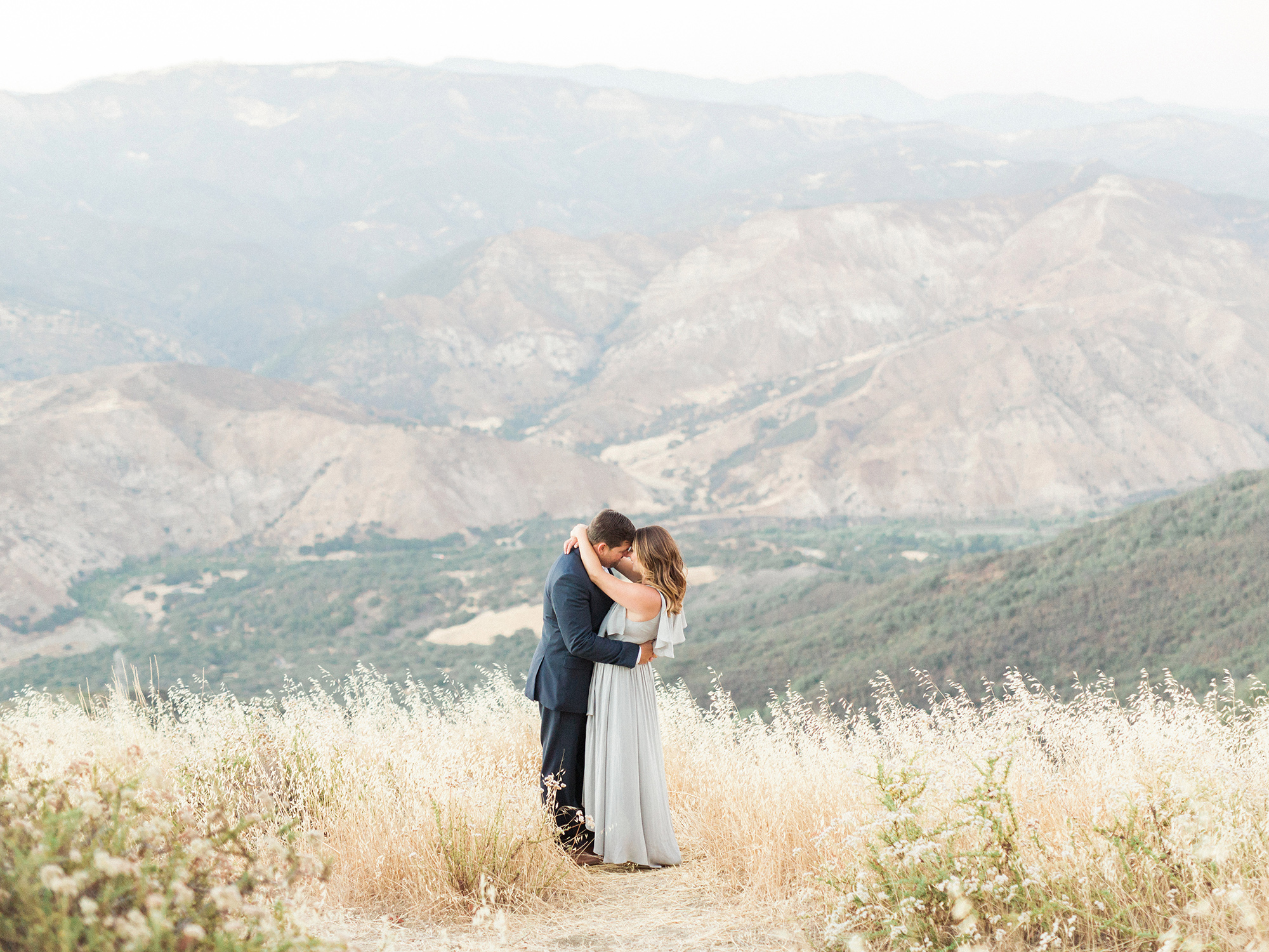 A mountain backdrop in the hills above Santa Barbara for this fine art anniversary session.