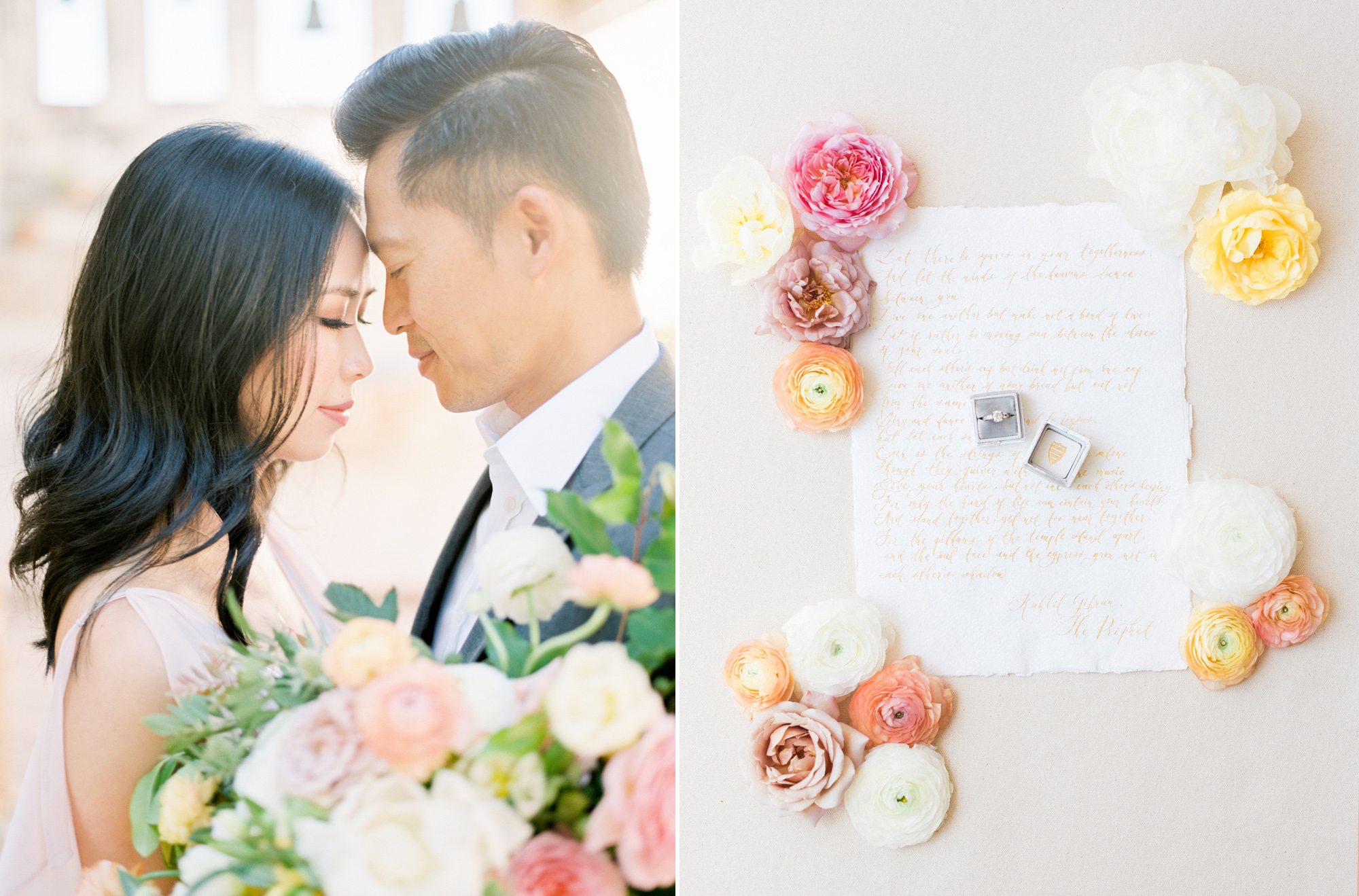 The Mrs Box paired with delicate callligraphy photographed by Santa Barbara wedding photographer Tenth & Grace