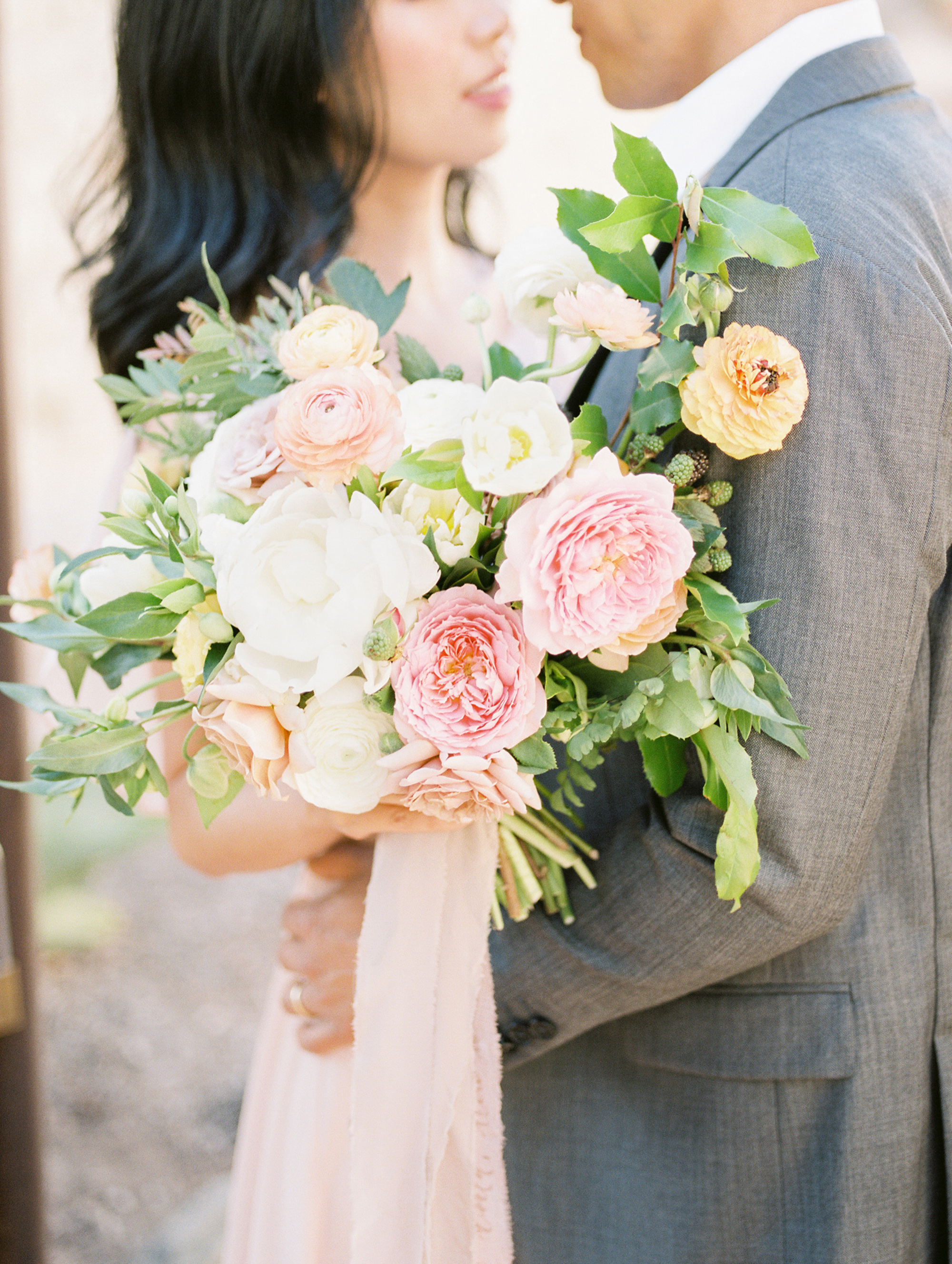 Florals on film captured by Santa Barbara wedding photographer Tenth & Grace.