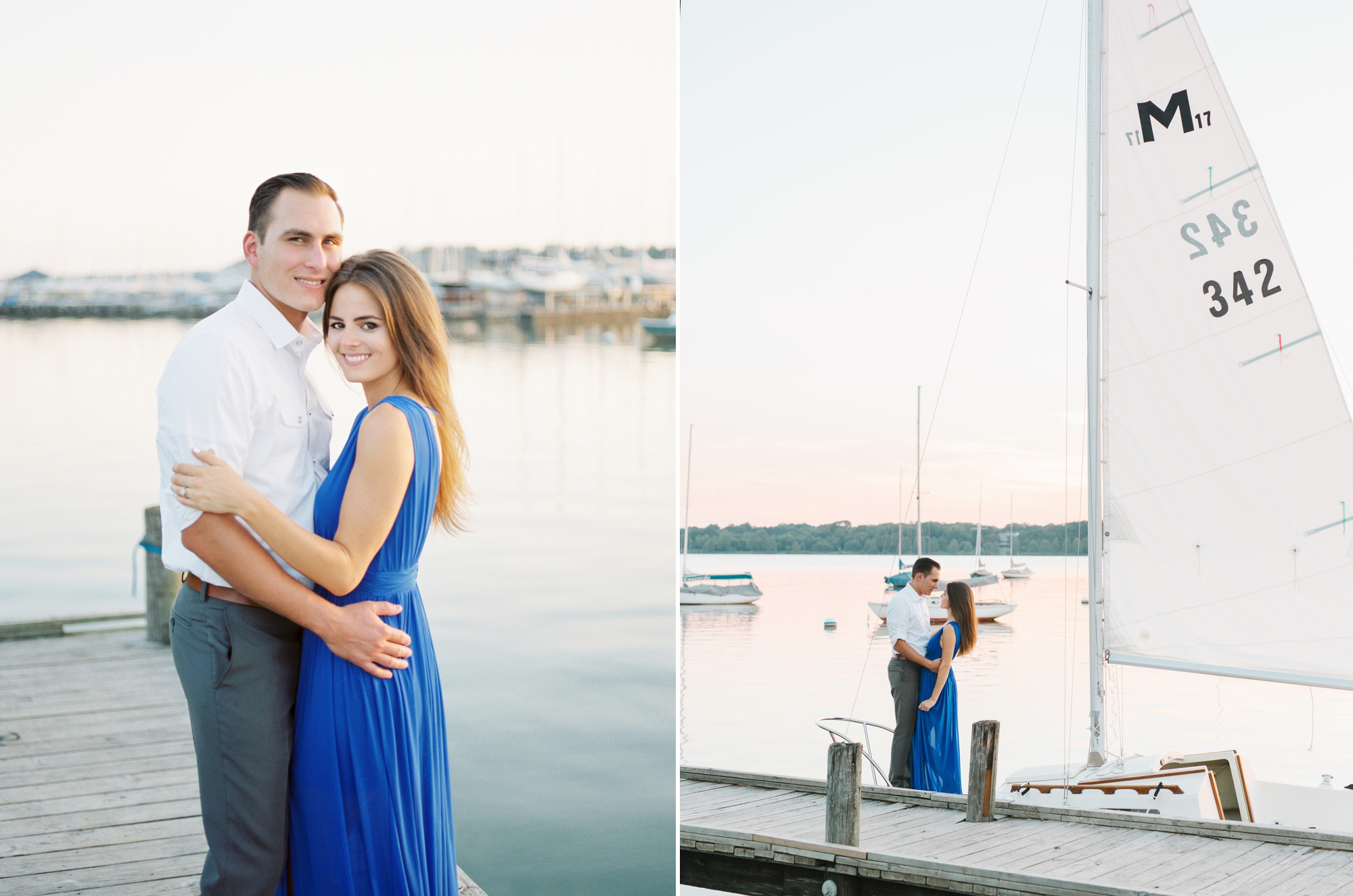 A sailboat engagement session at sunset in Dallas, Texas.