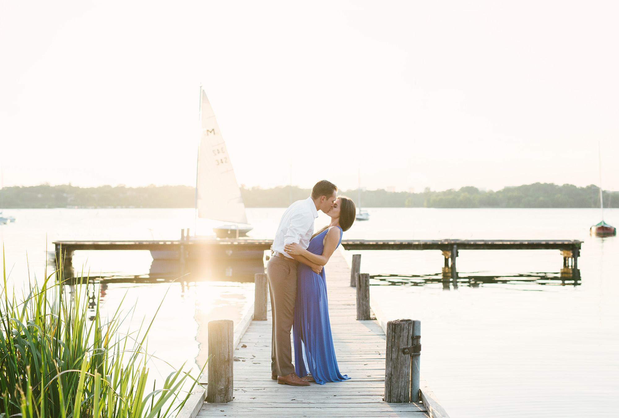 Dallas sailboat engagement shoot at White Rock Lake