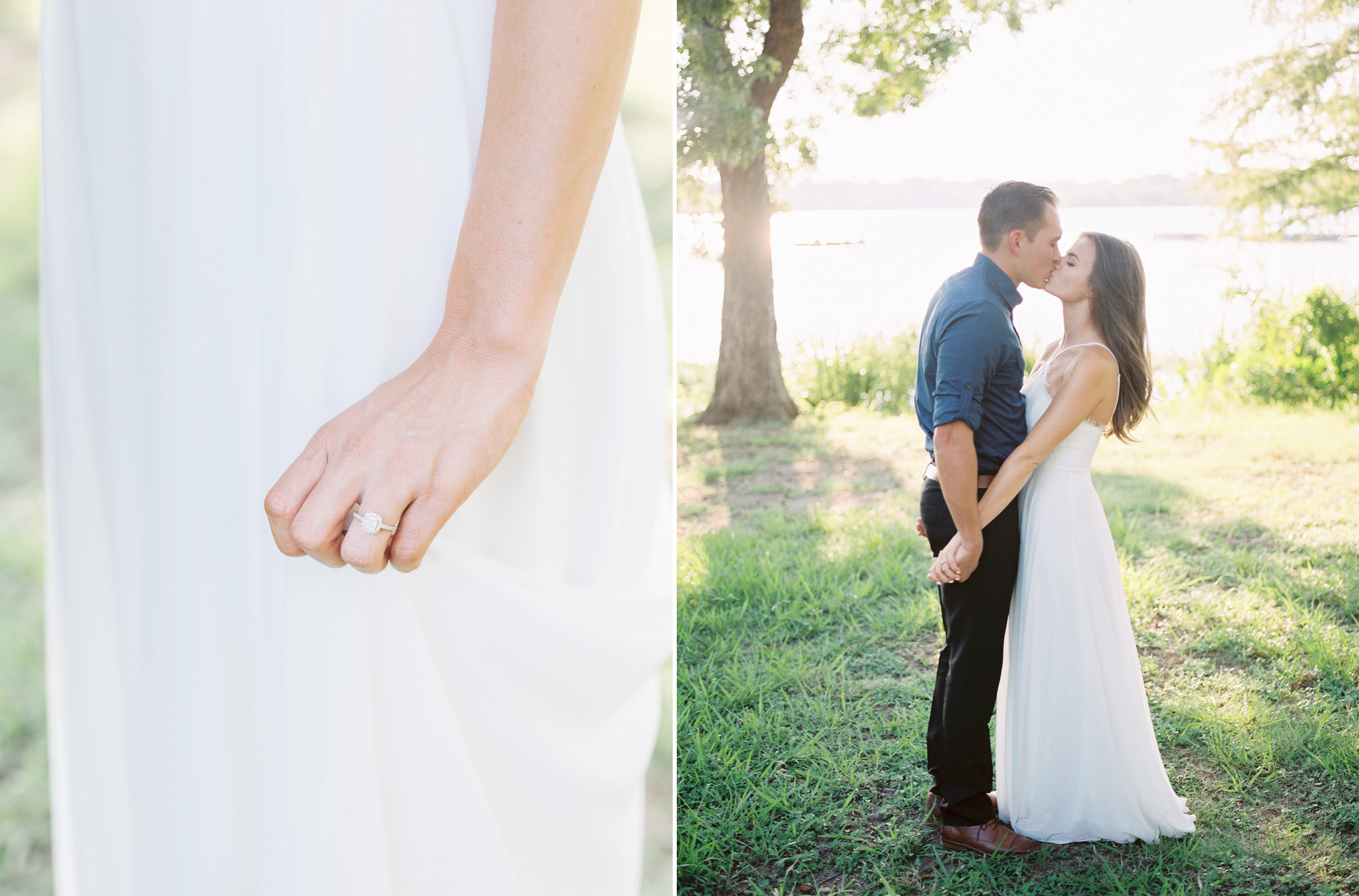 Delicate details captured on film during this White Rock Lake engagement session.