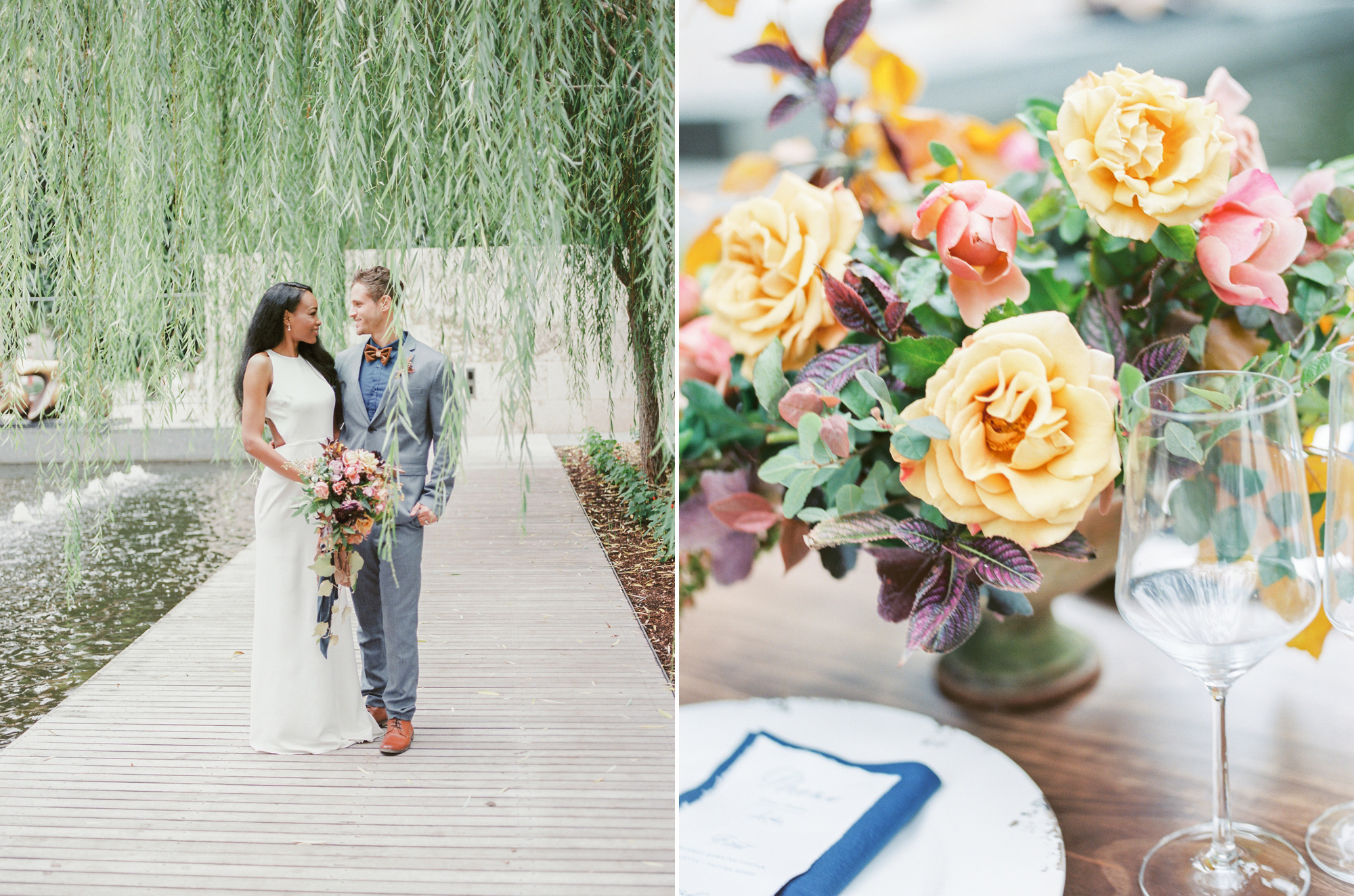 A modern stylish wedding at the Nasher Sculpture Center by Dallas wedding photographer Tenth & Grace