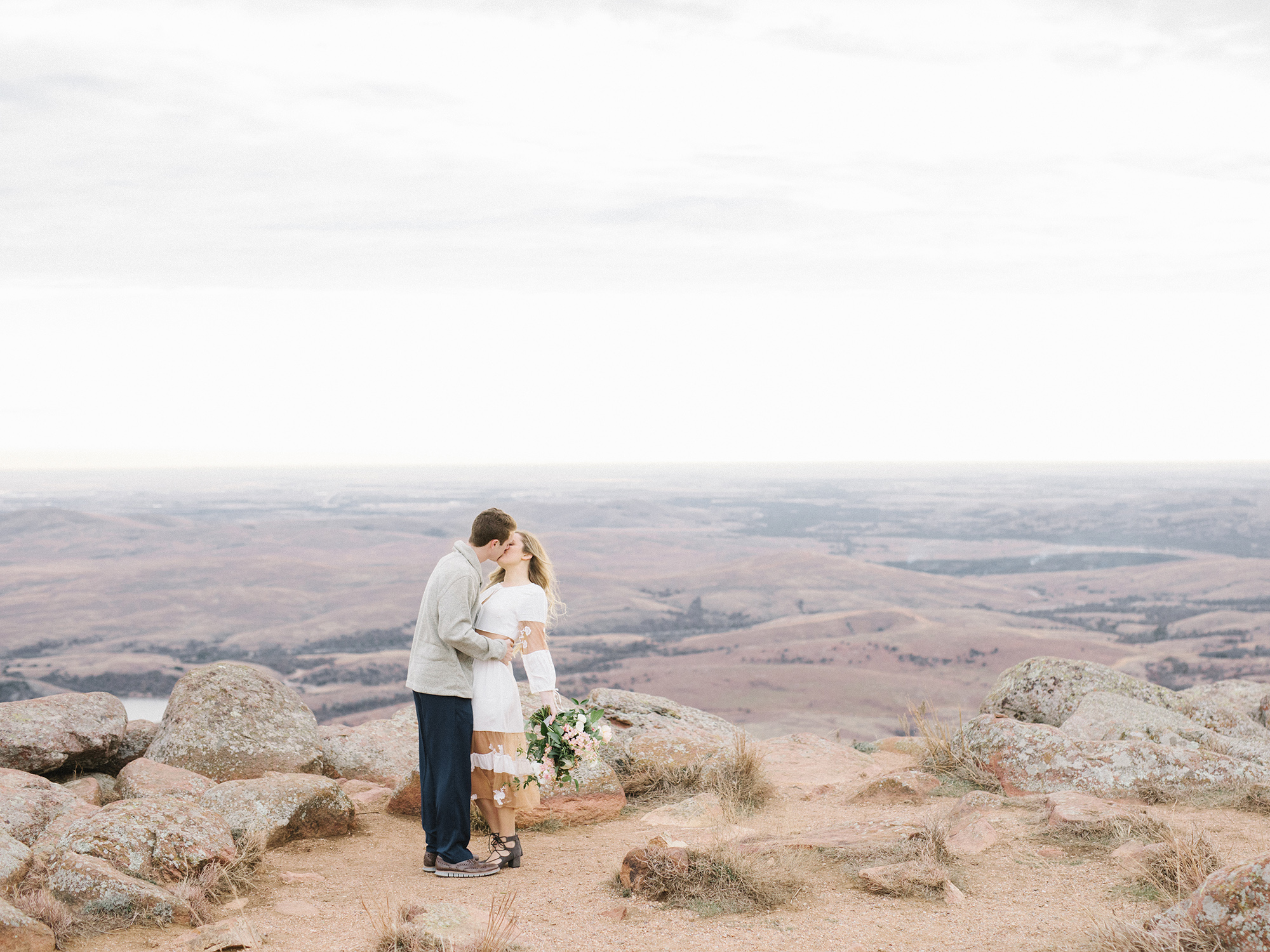 Landry and Kolton enjoy the stunning views of Mount Scott in Oklahoma.