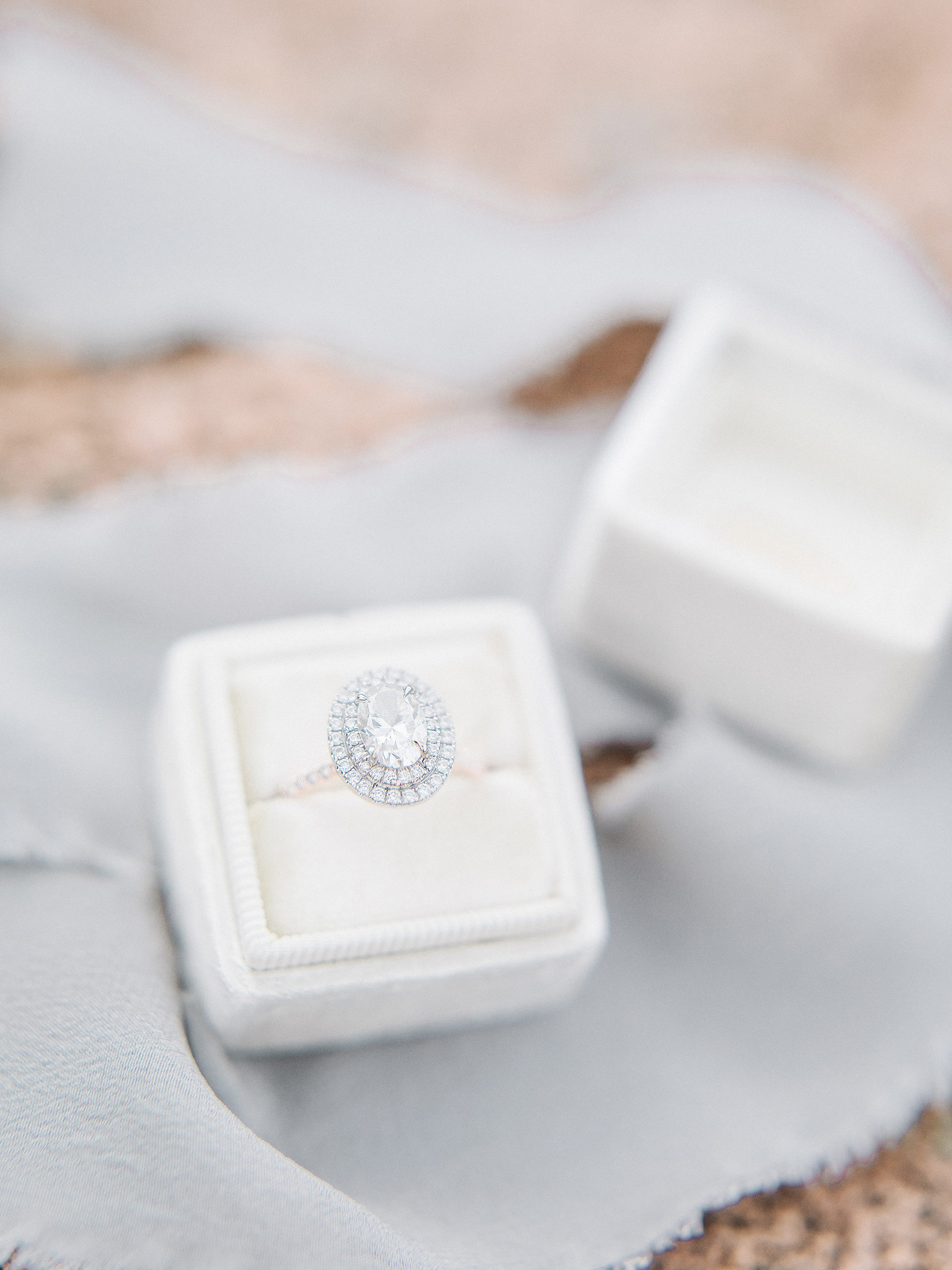 A beautiful engagement ring for a White Sparrow Barn wedding
