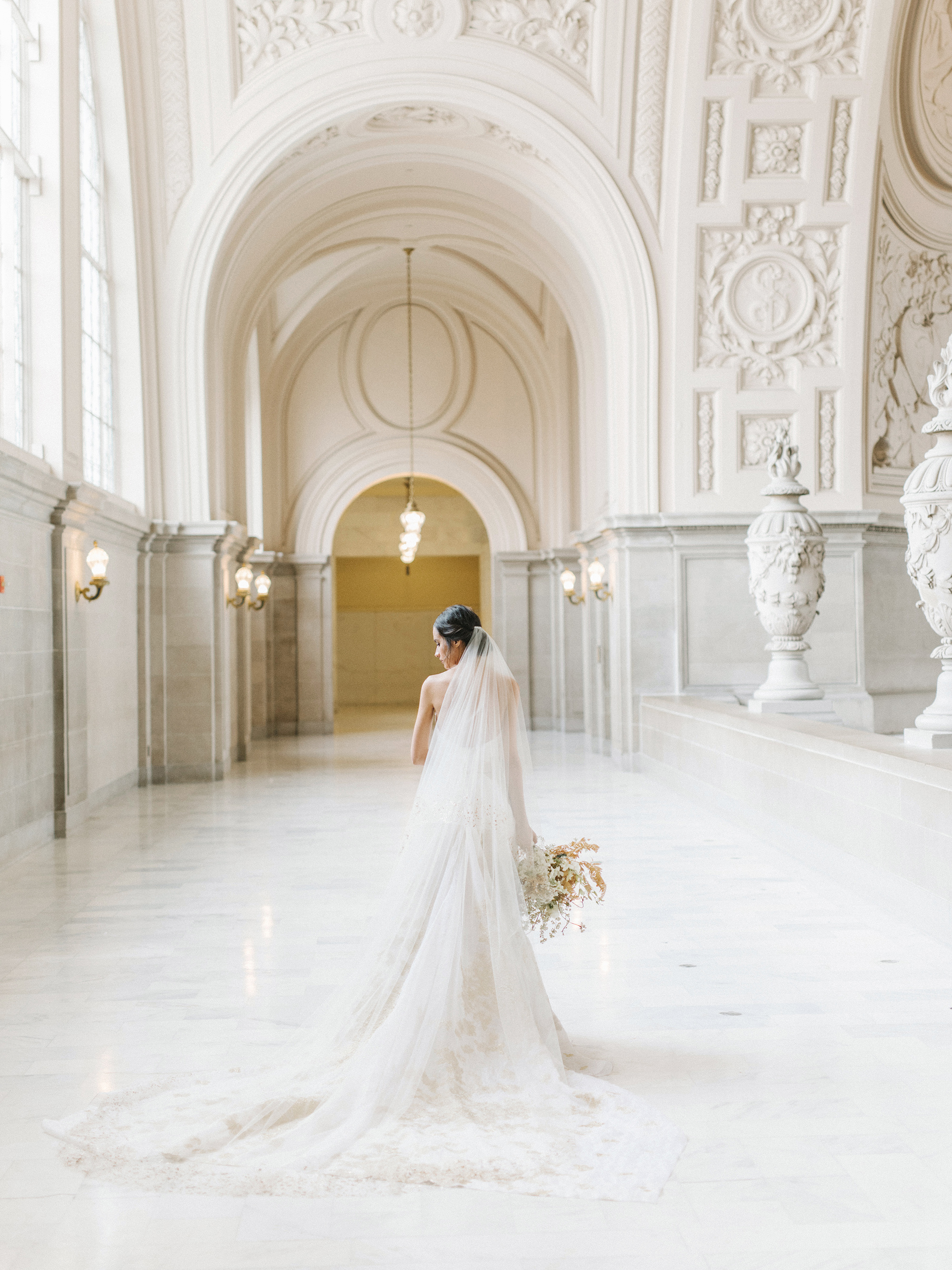 Beautiful bride at San Francisco City Hall