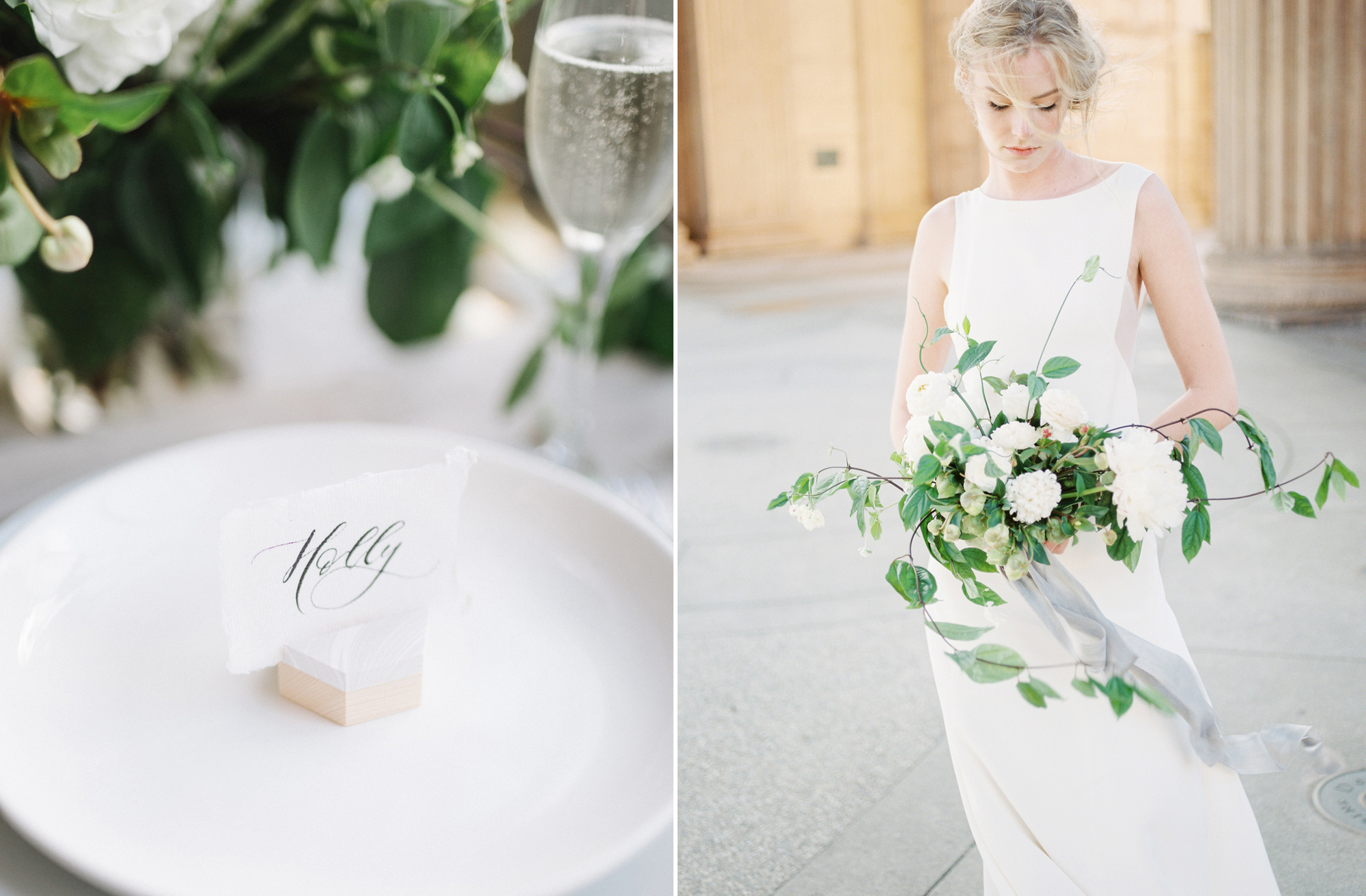 San Francisco wedding details and tablescable photographed by Santa Barbara wedding photographer Tenth & Grace.