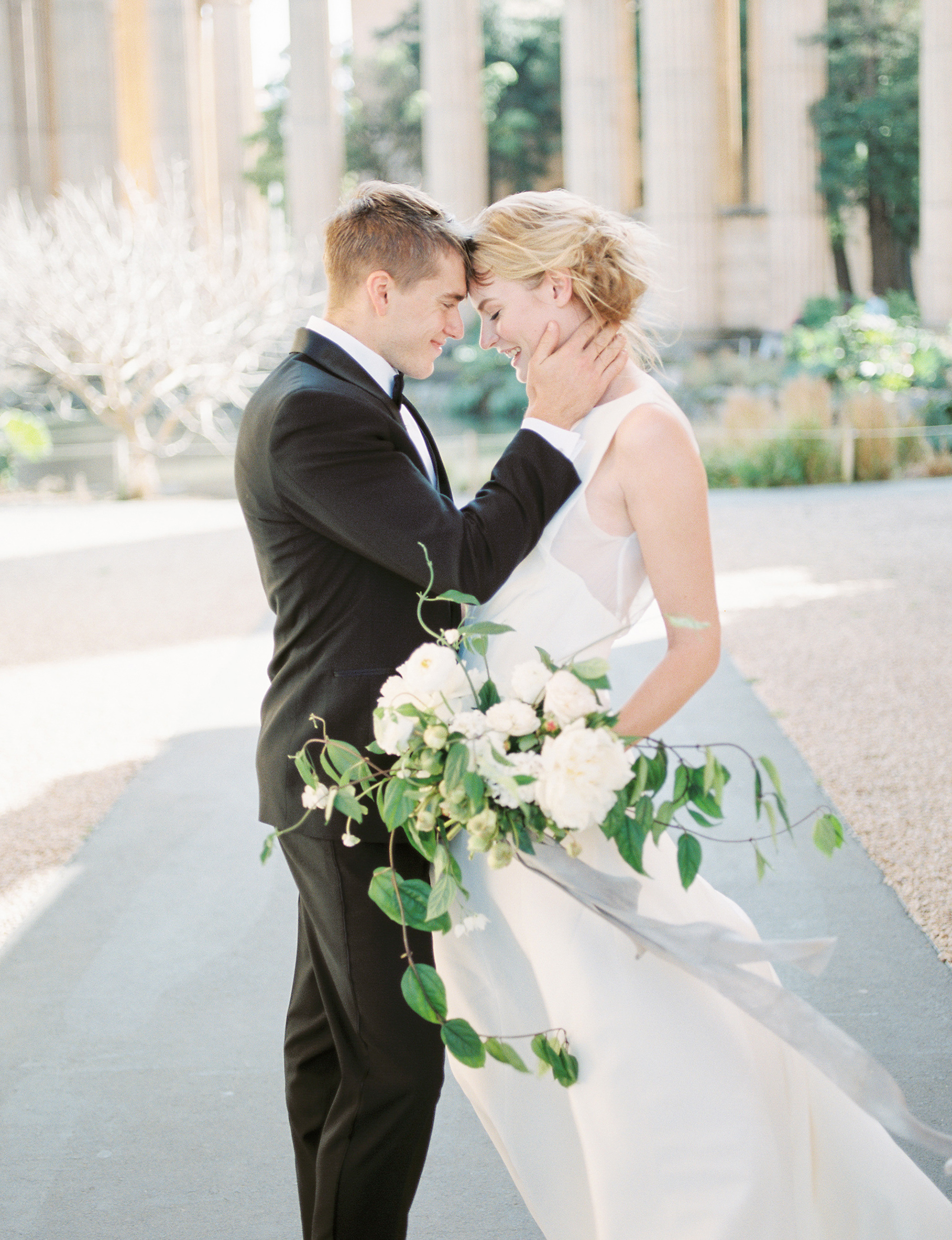 A romantic first look before this San Francisco wedding. 