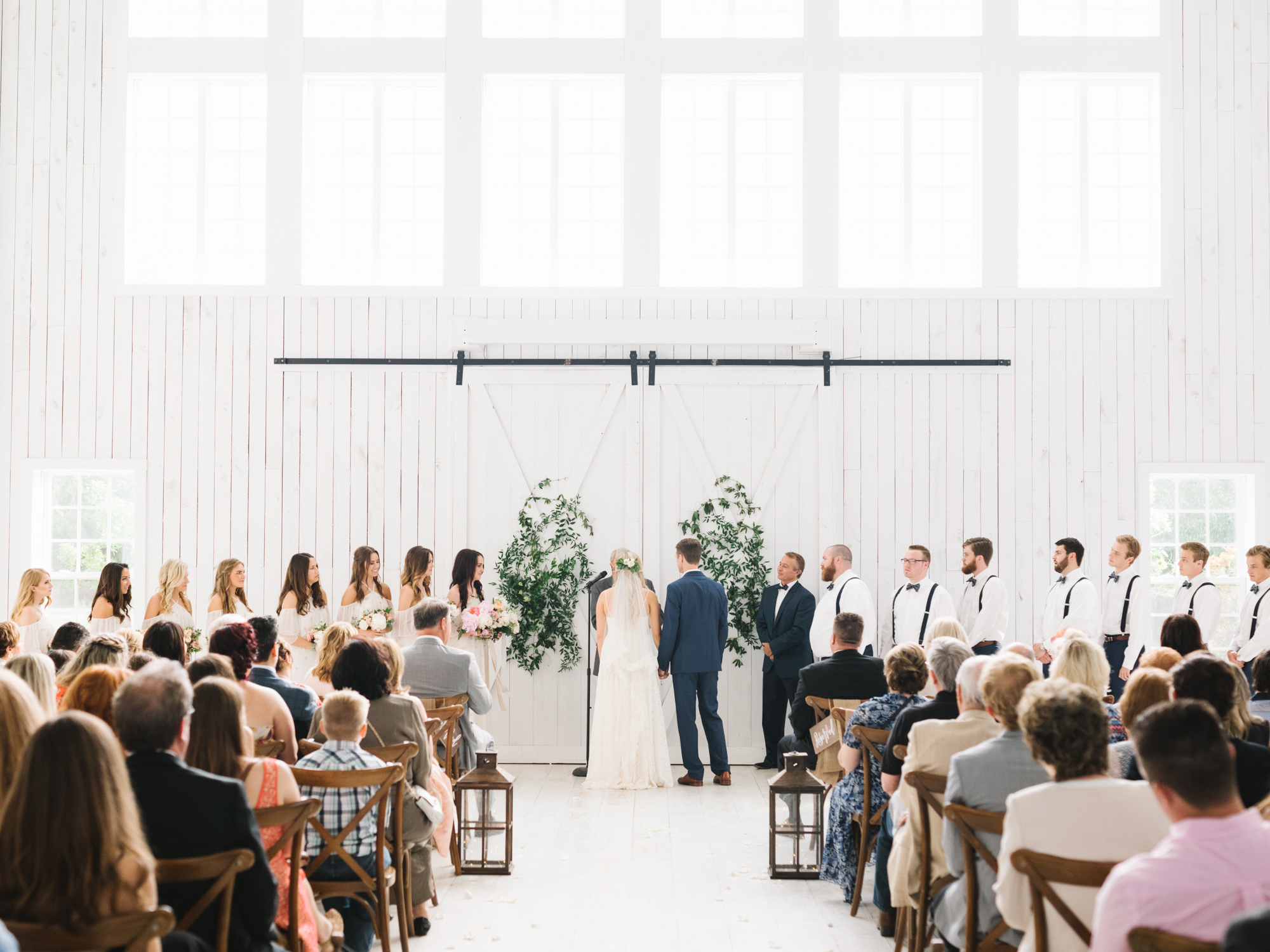 White Sparrow Barn wedding indoor ceremony