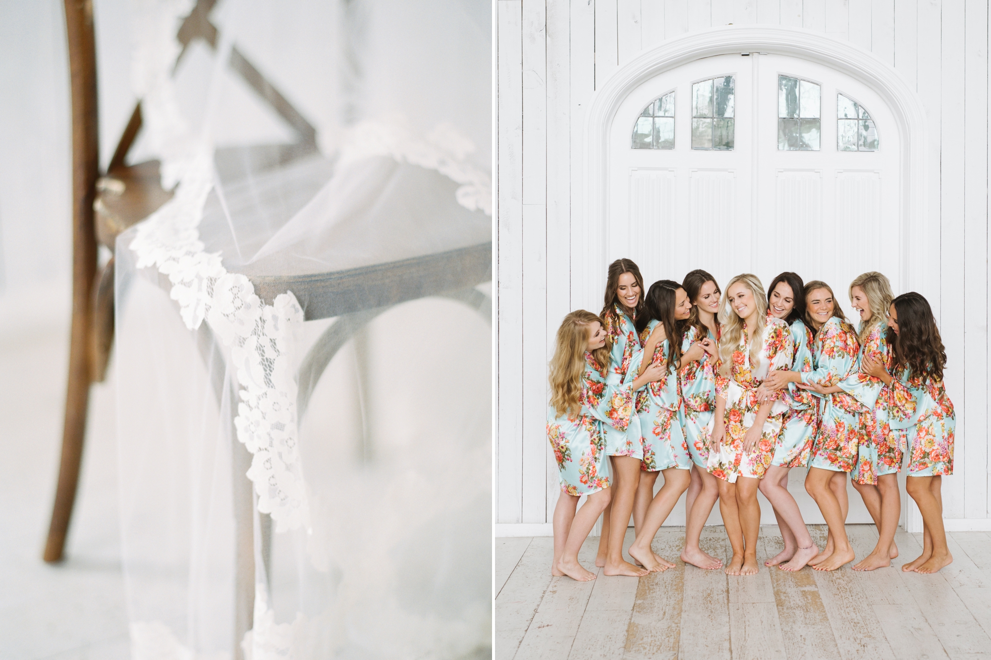 Bridesmaids celebrate at the White Sparrow Barn