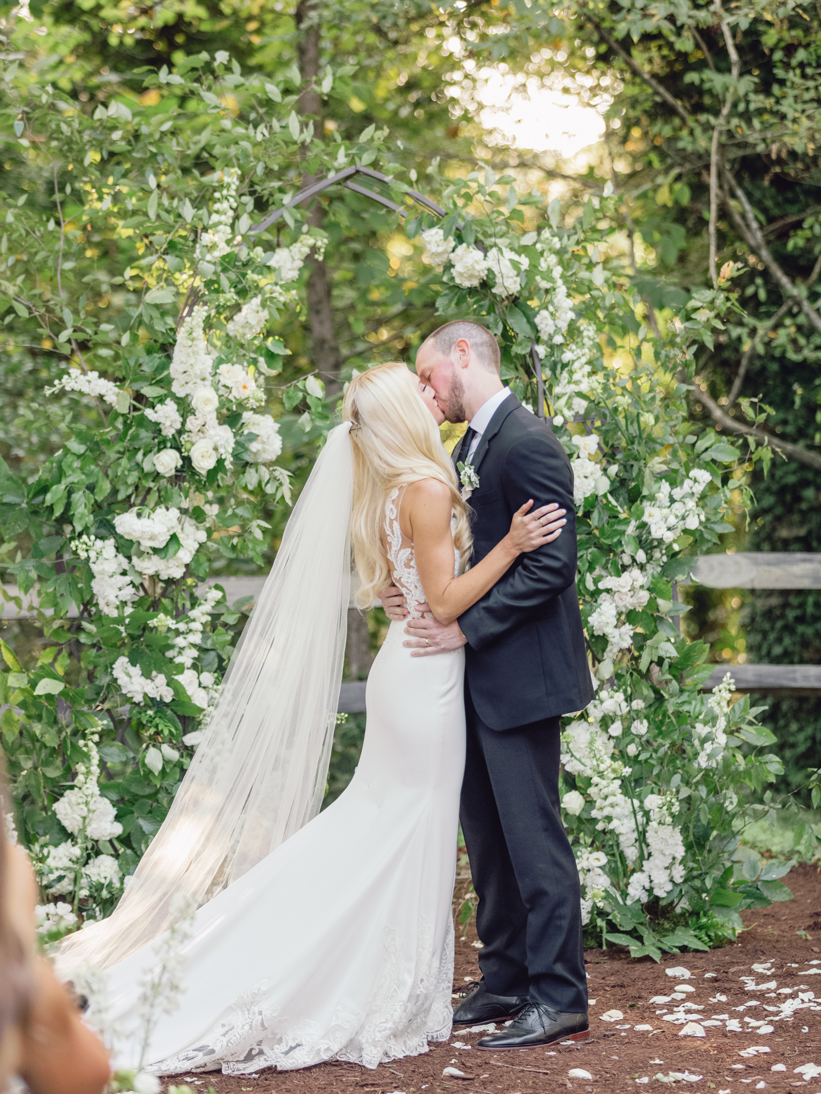 First kiss as husband and wife at Barnsley Resort