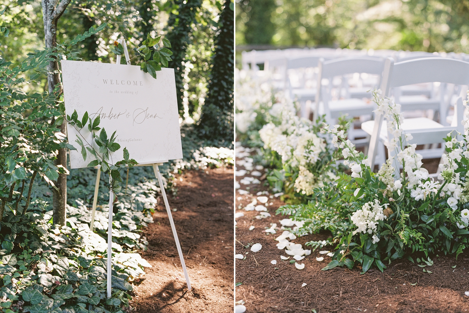 Woodland ceremony location at Barnsley Resort