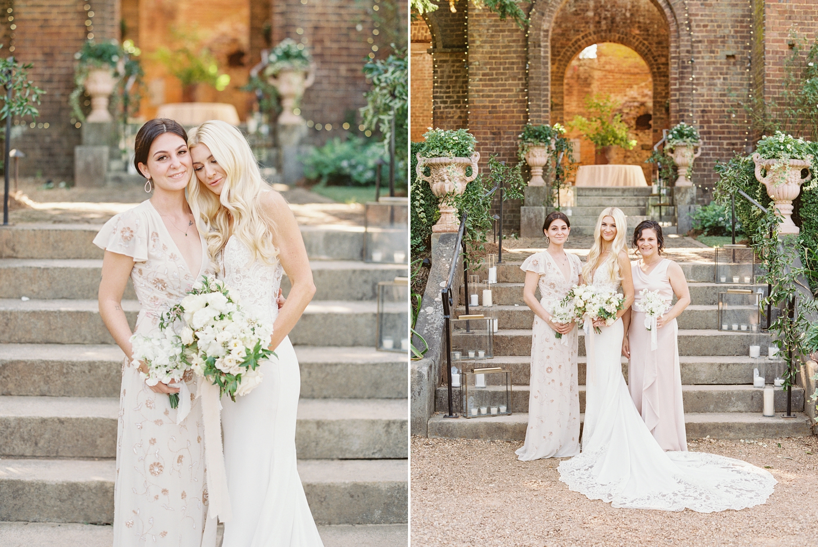 Bridal party portraits at Barnsley Gardens