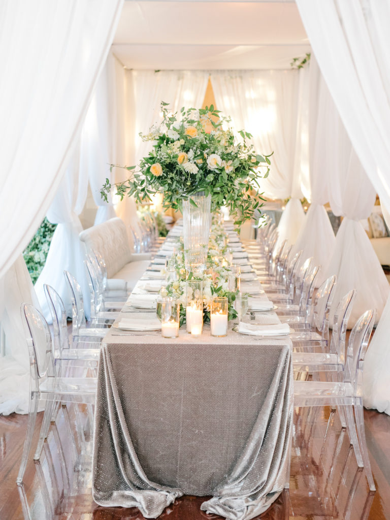 Reception setup at the Swan House ballrooms in Atlanta.